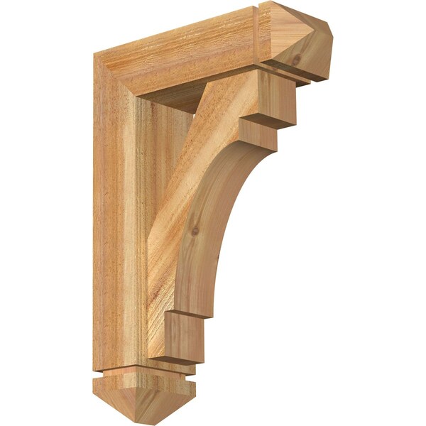 Ekena Millwork Merced Arts and Crafts Rough Sawn Bracket w/ Offset Brace, Western Red Cedar, 6"W x 18"D x 26"H BKT0604X18X26MRC03RWR - main